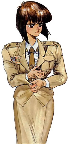 Major Major Kusanagi as depicted in the original manga. Note her typically Asian appearance.